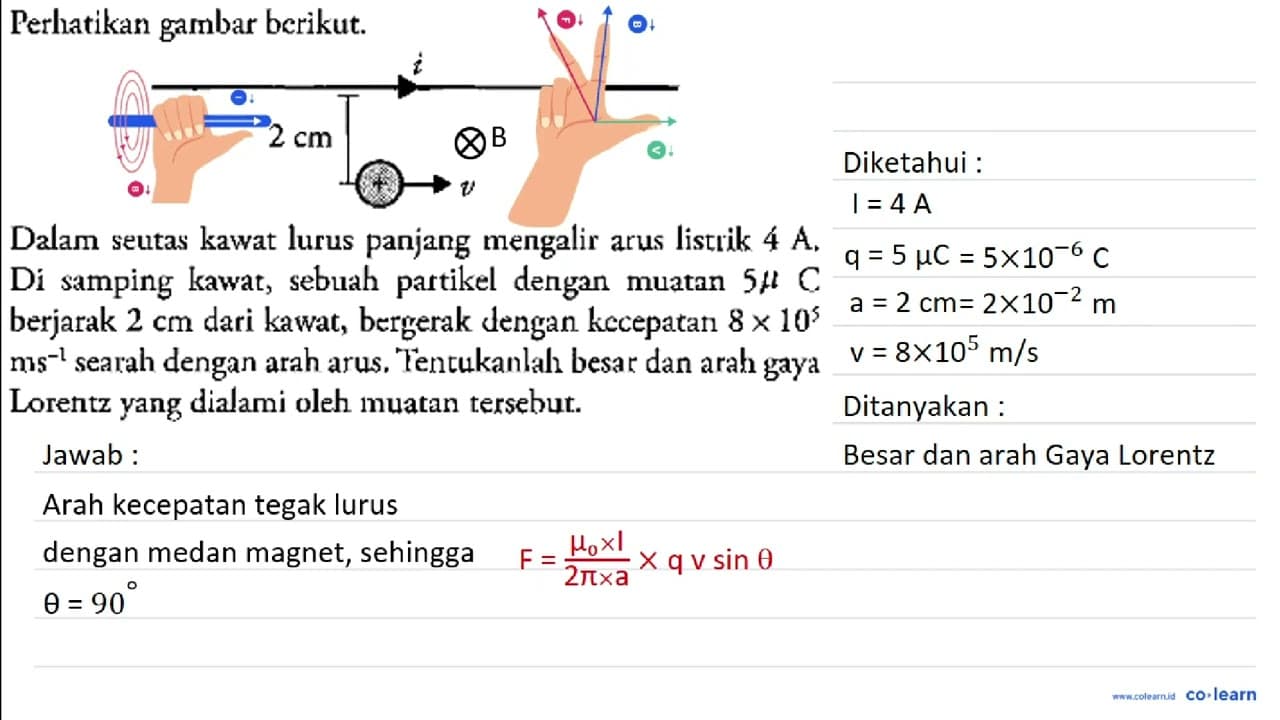 Perhatikan gambar berikut. i 2 cm + v Dalam seutas kawat