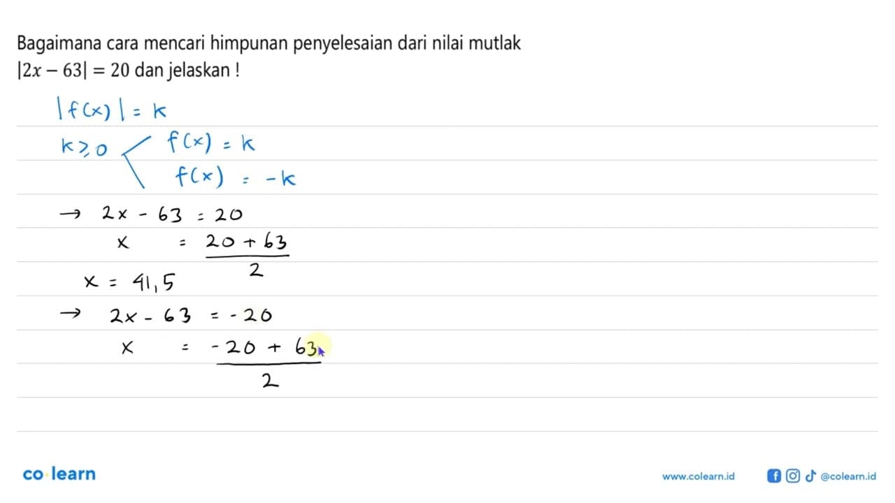 Bagaimana cara mencari himpunan penyelesaian dari nilai