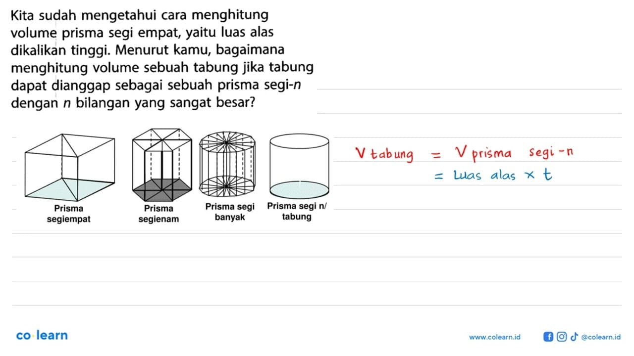 Kita sudah mengetahui cara menghitungvolume prisma segi