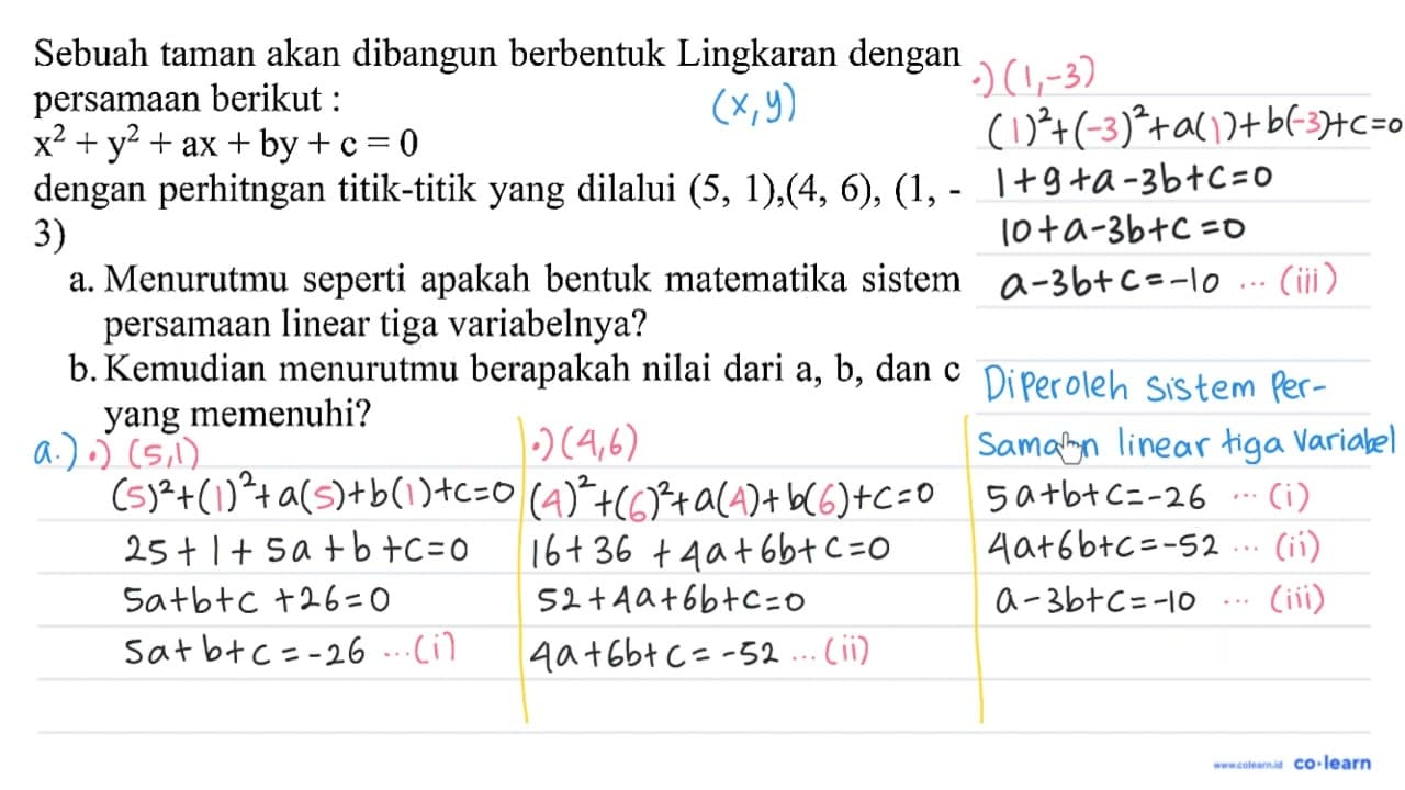 Sebuah taman akan dibangun berbentuk Lingkaran dengan