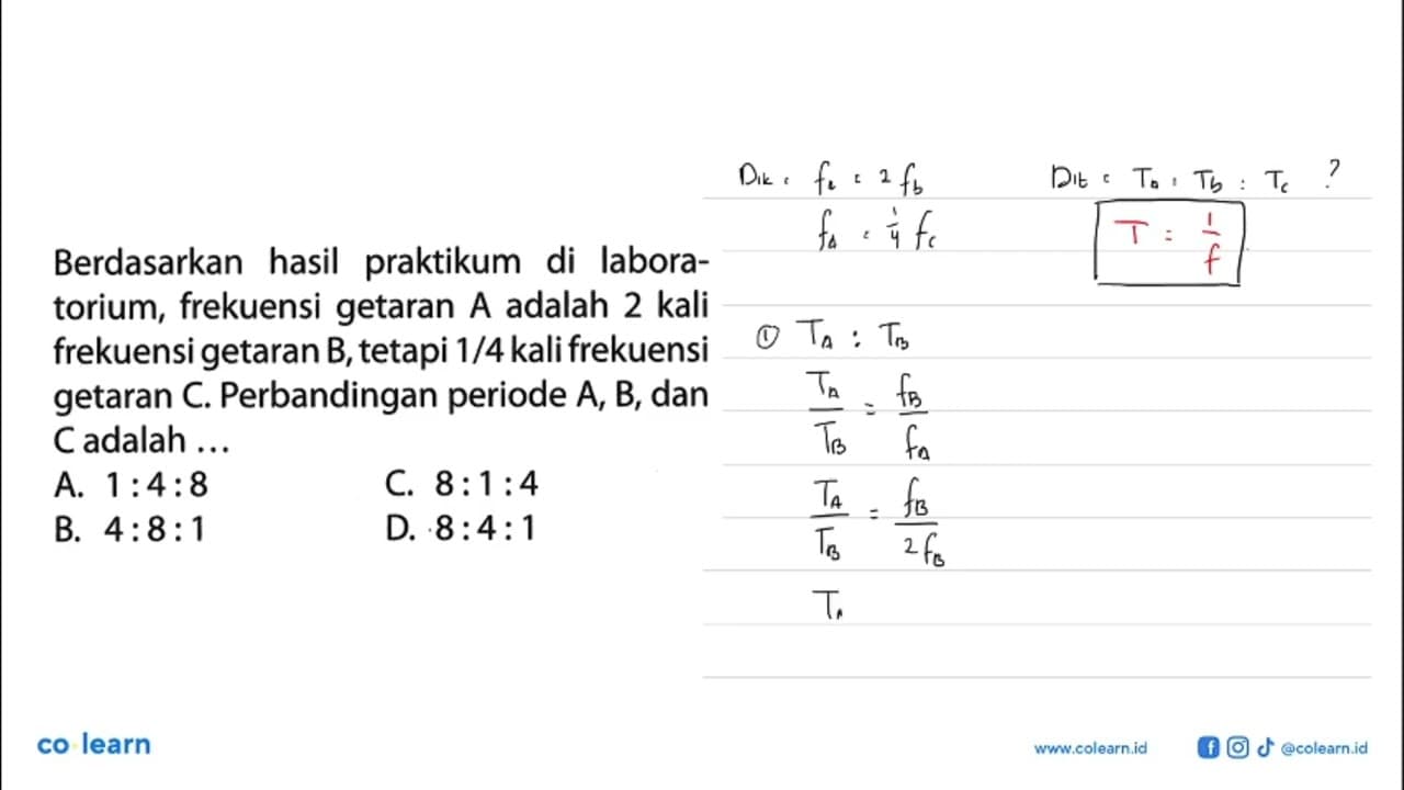 Berdasarkan hasil praktikum di laboratorium, frekuensi