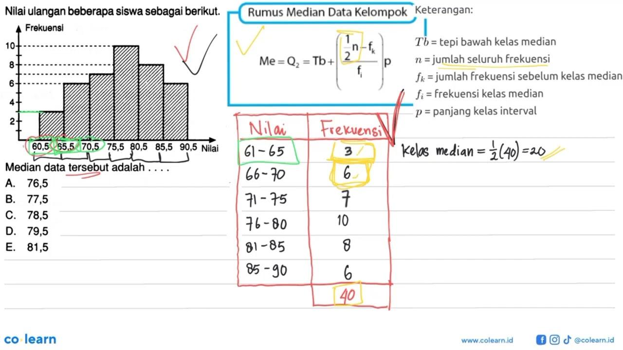 Nilai ulangan beberapa siswa sebagai berikuT. FrekuensI 10