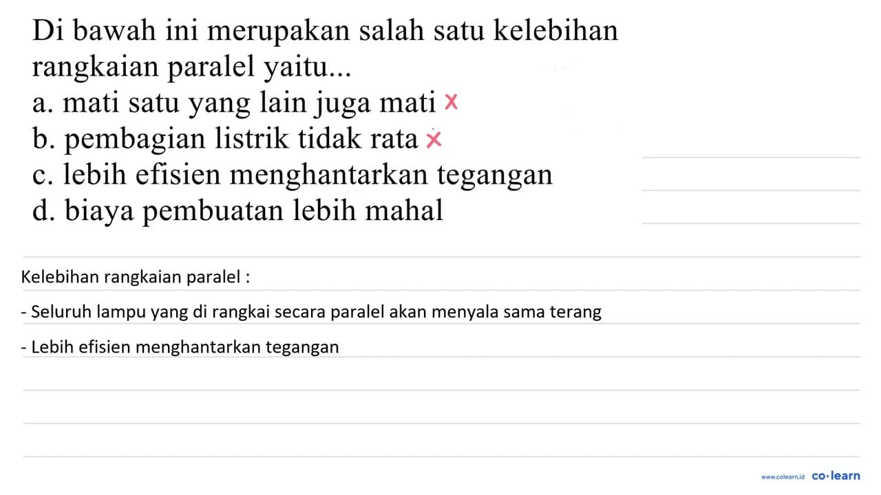 di bawah ini merupakan salah satu kelebihan rangkaian