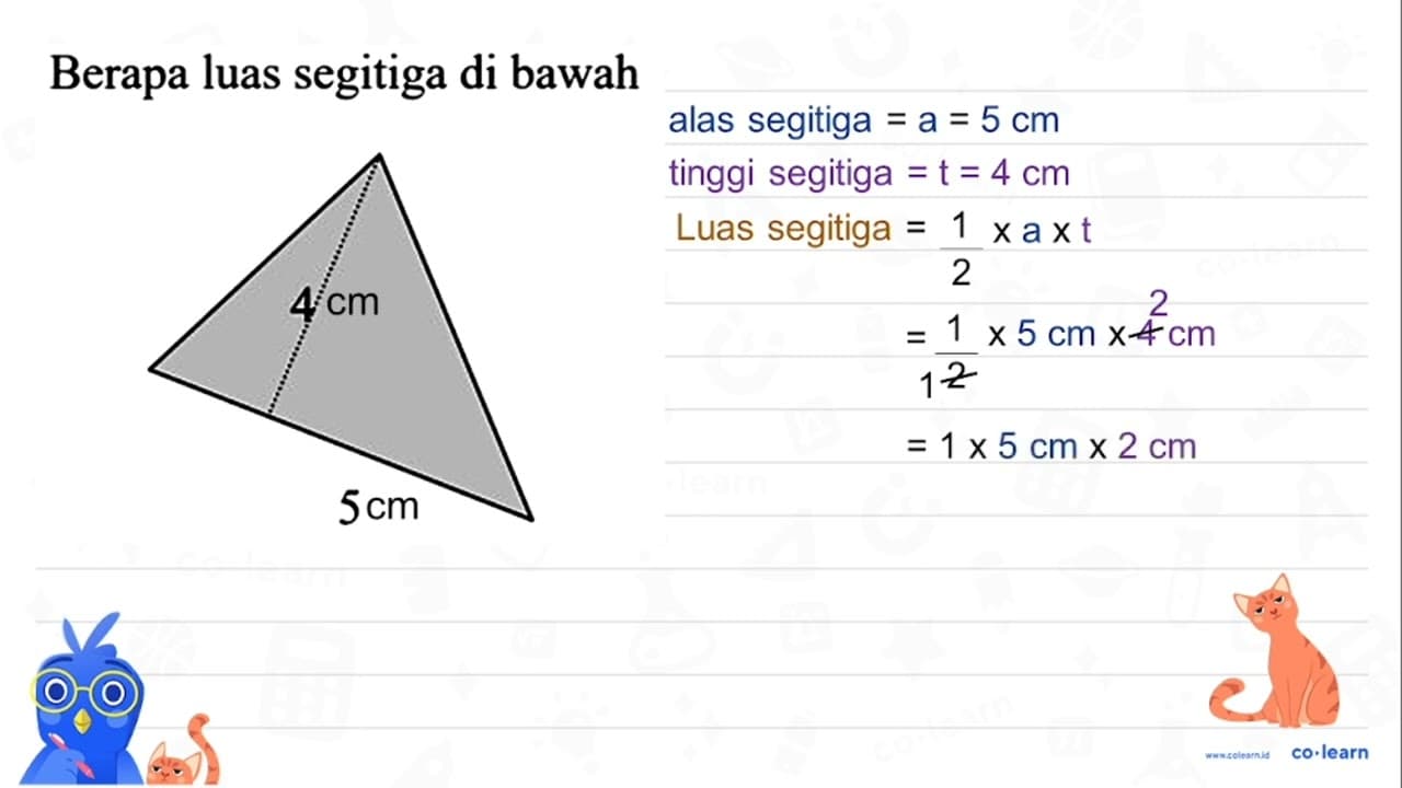 Berapa luas segitiga di bawah