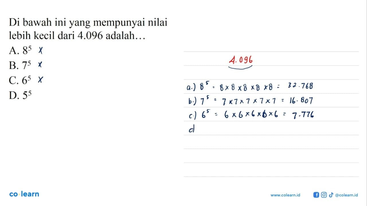 Di bawah ini yang mempunyai nilai lebih kecil dari 4.096