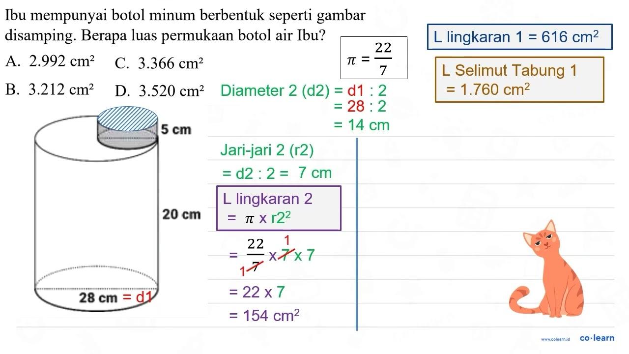 Ibu mempunyai botol minum berbentuk seperti gambar