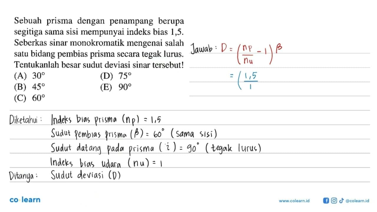 Sebuah prisma dengan penampang berupa segitiga sama sisi