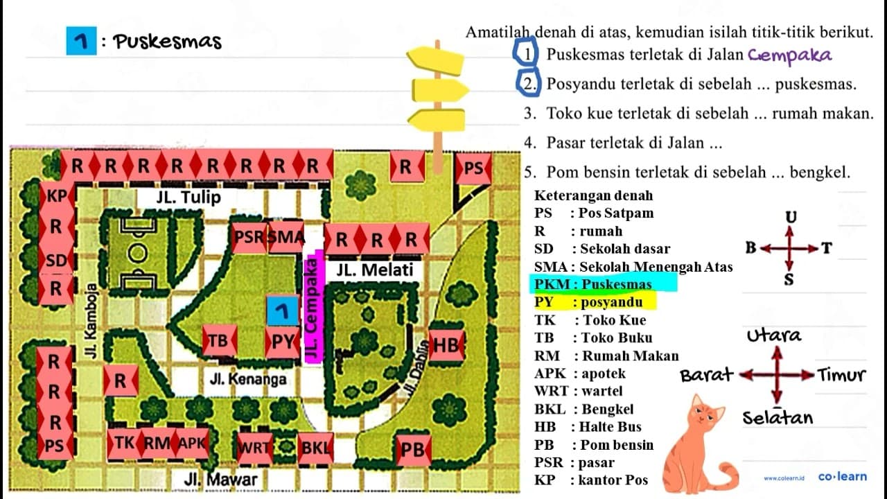 Jl.Kamboja Jl.Kenanga Jl. Cempaka Jl.Tulip Jl.Mawar