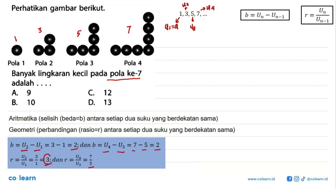 Perhatikan gambar berikut. Pola 1 Pola 2 Pola 3 Pola 4