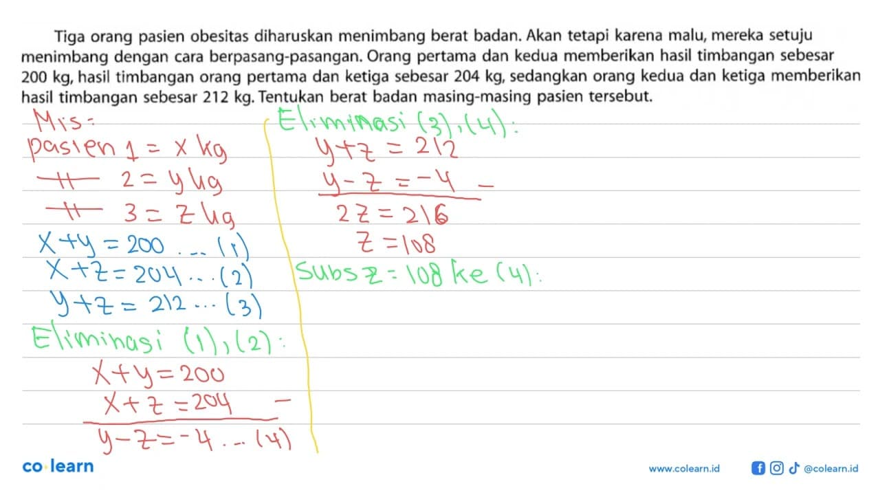 Tiga orang pasien obesitas diharuskan menimbang berat