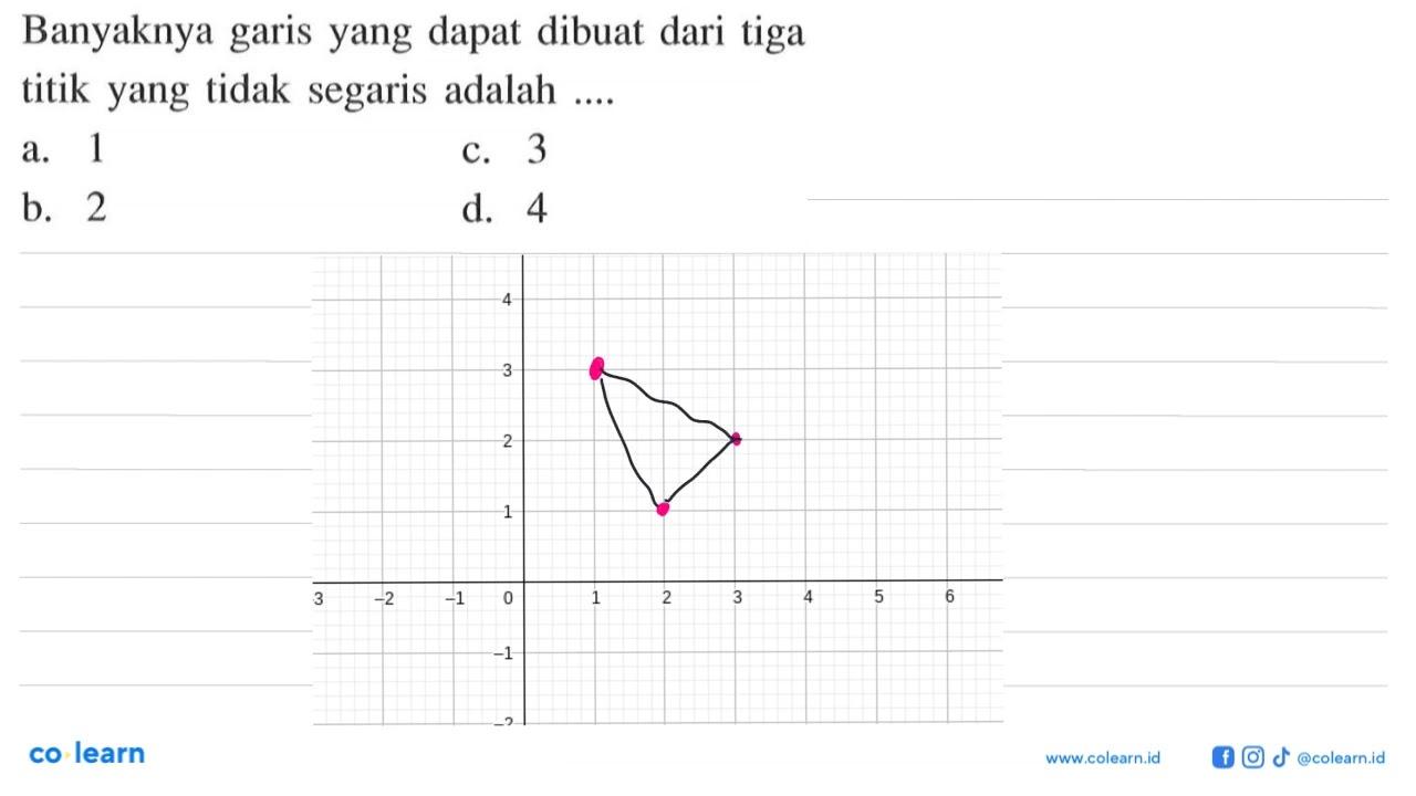 Banyaknya garis yang dapat dibuat dari tiga titik yang