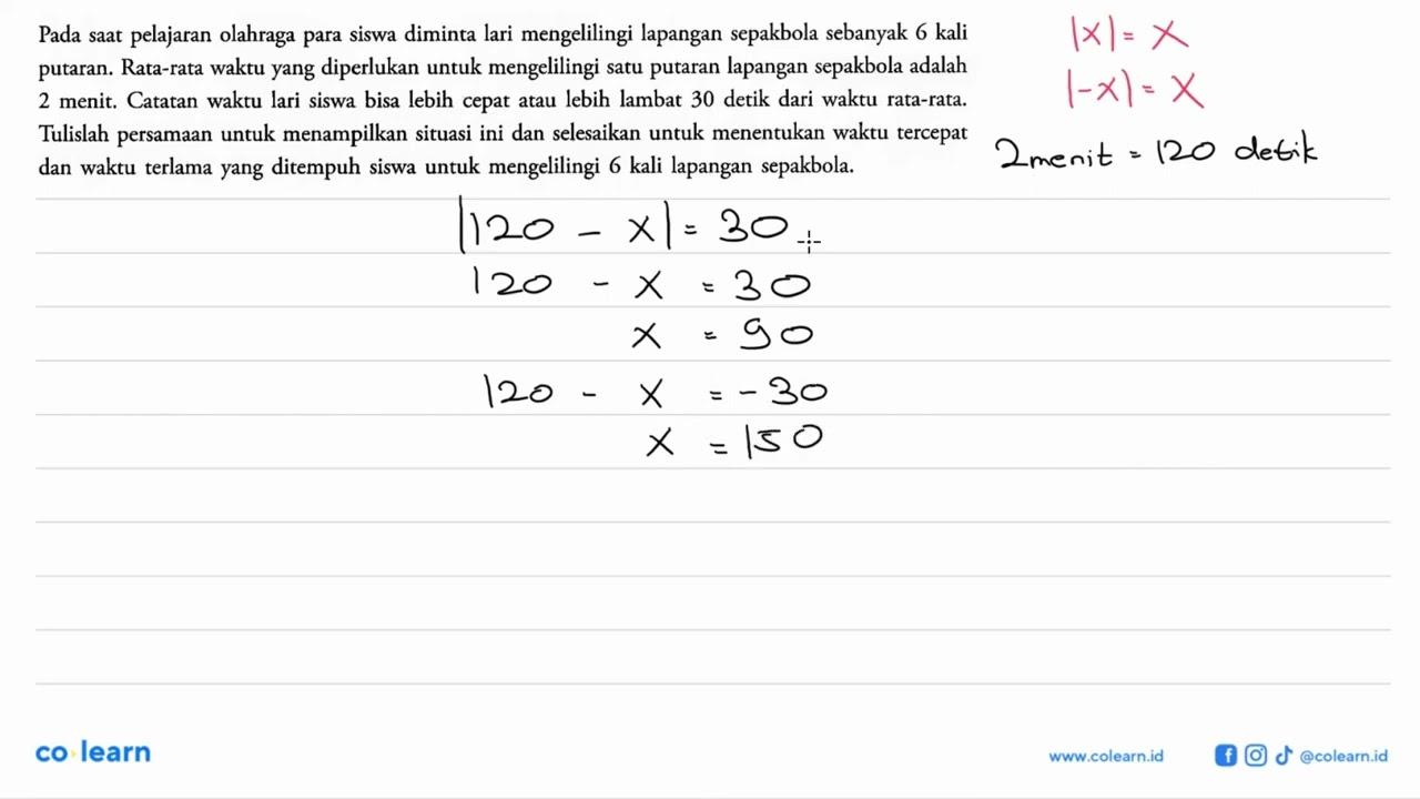 Pada saat pelajaran olahraga para siswa diminta lari