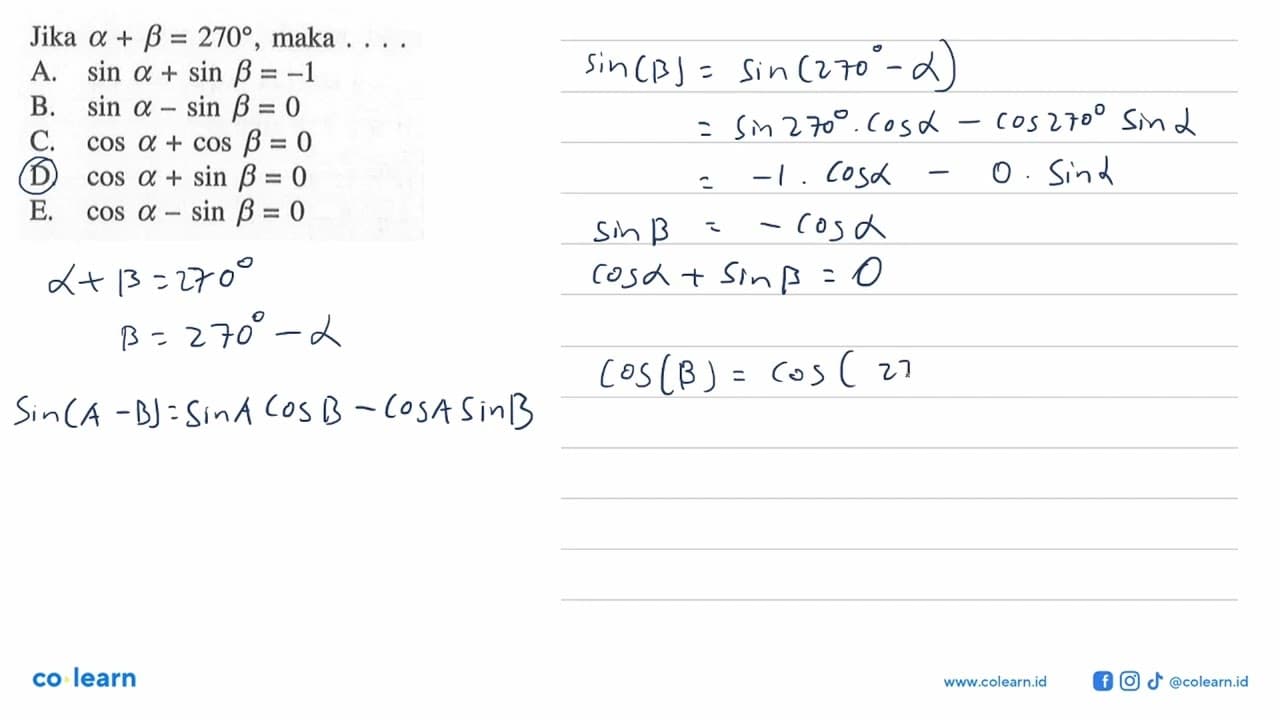 Jika a+b=270, maka .....