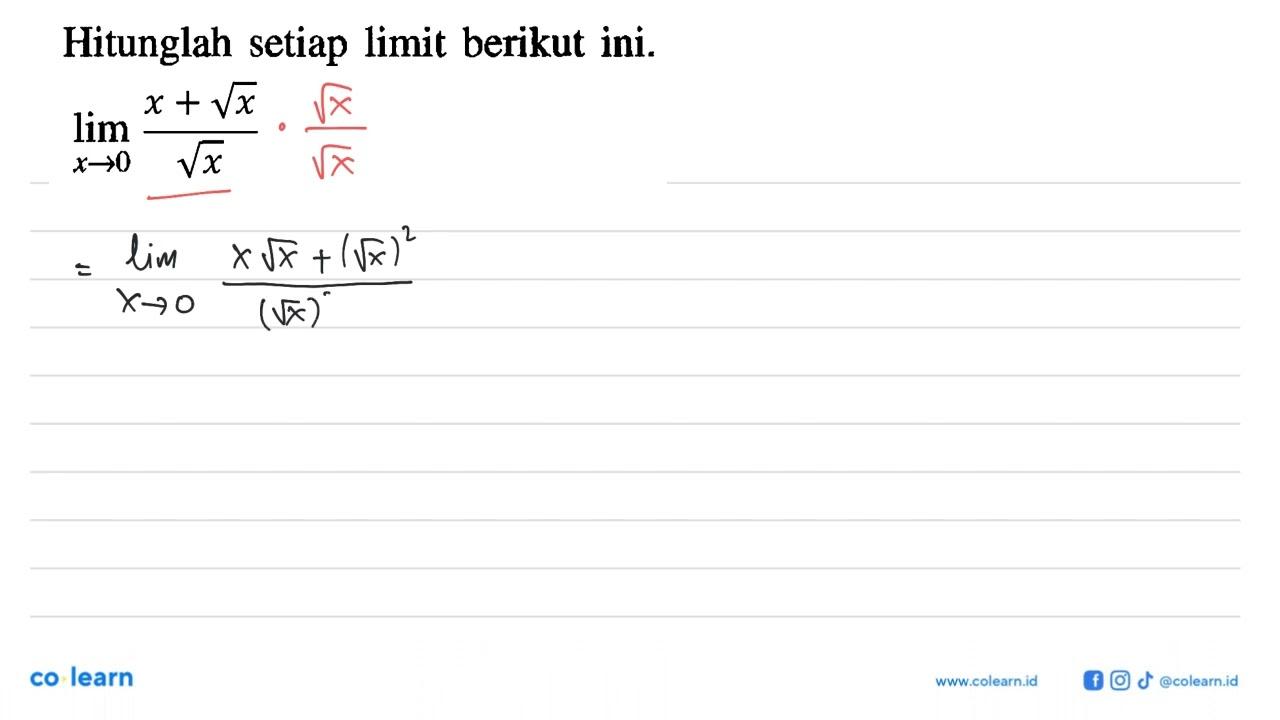 Hitunglah setiap limit berikut ini.lim x -> 0