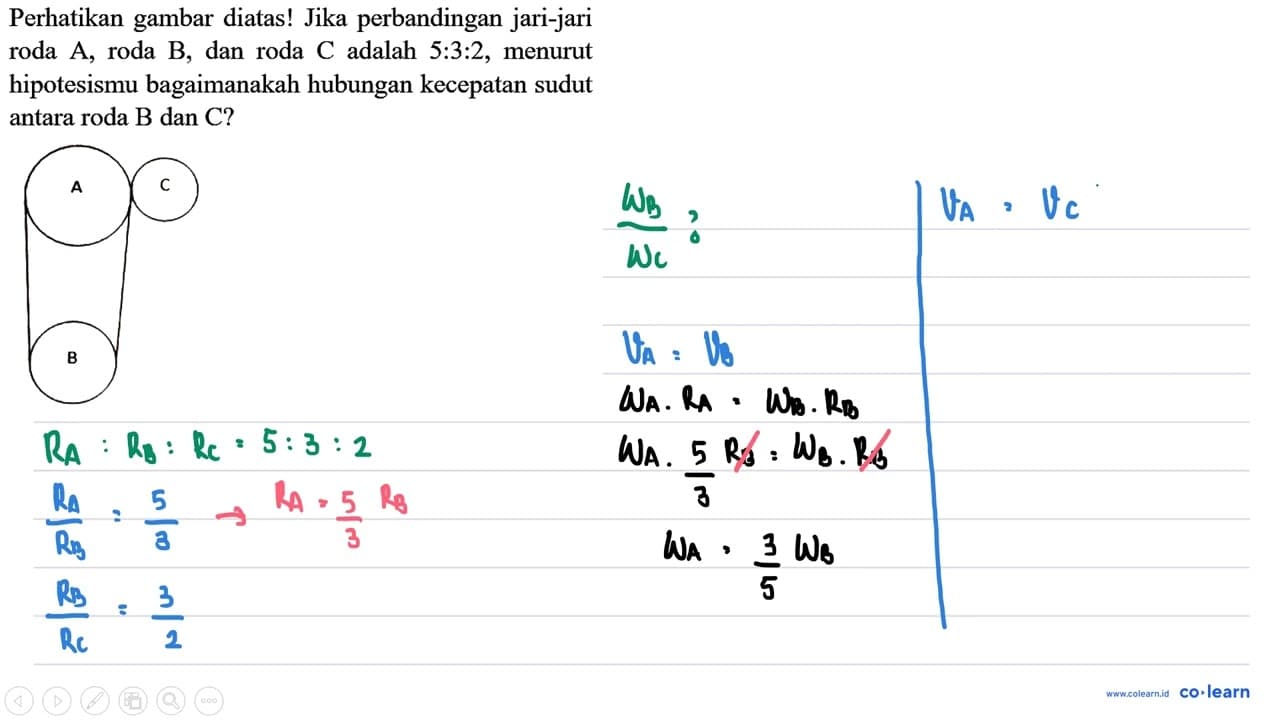 Perhatikan gambar diatas! Jika perbandingan jari-jari roda