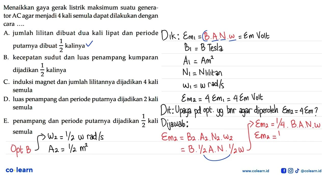 Menaikkan gaya gerak listrik maksimum suatu generator AC