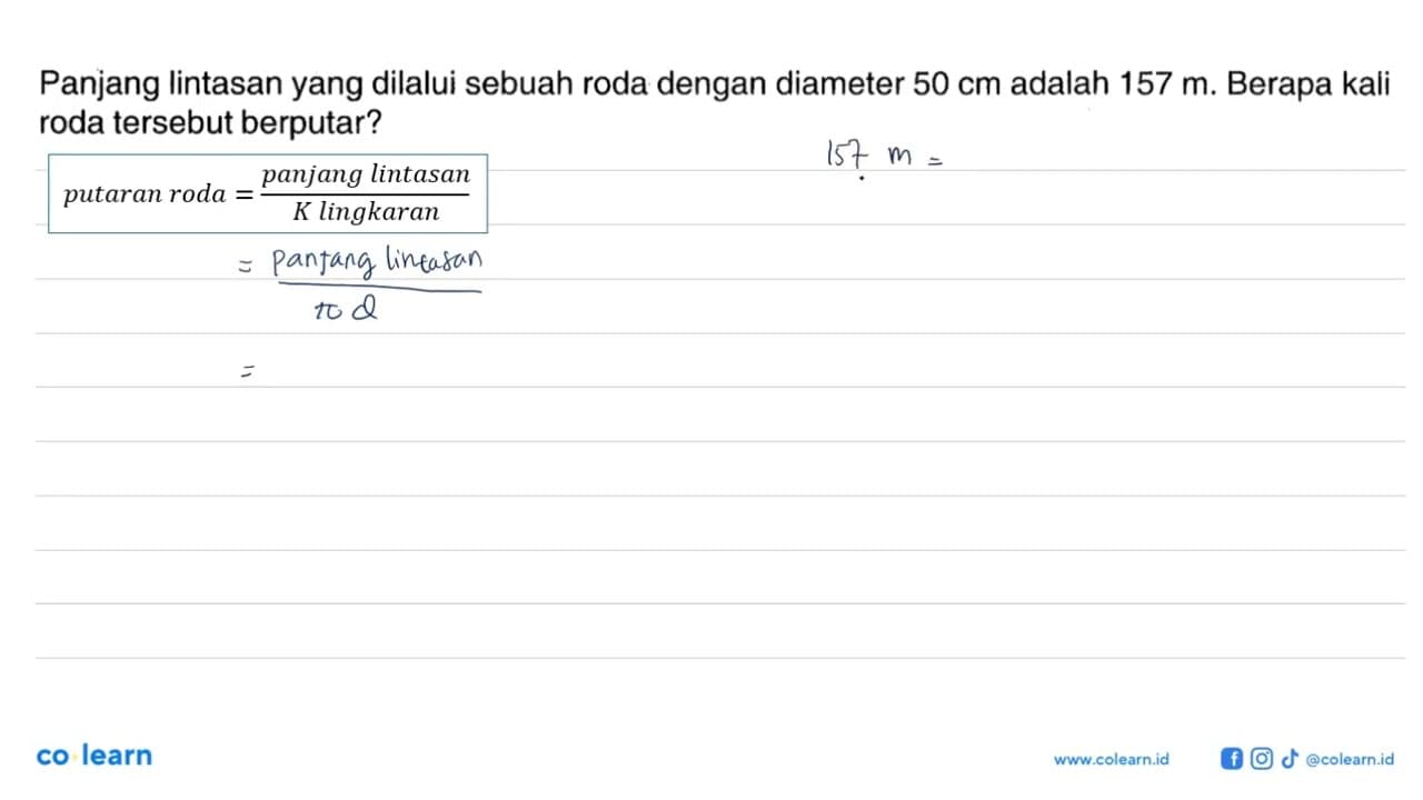 Panjang lintasan yang dilalui sebuah roda dengan diameter