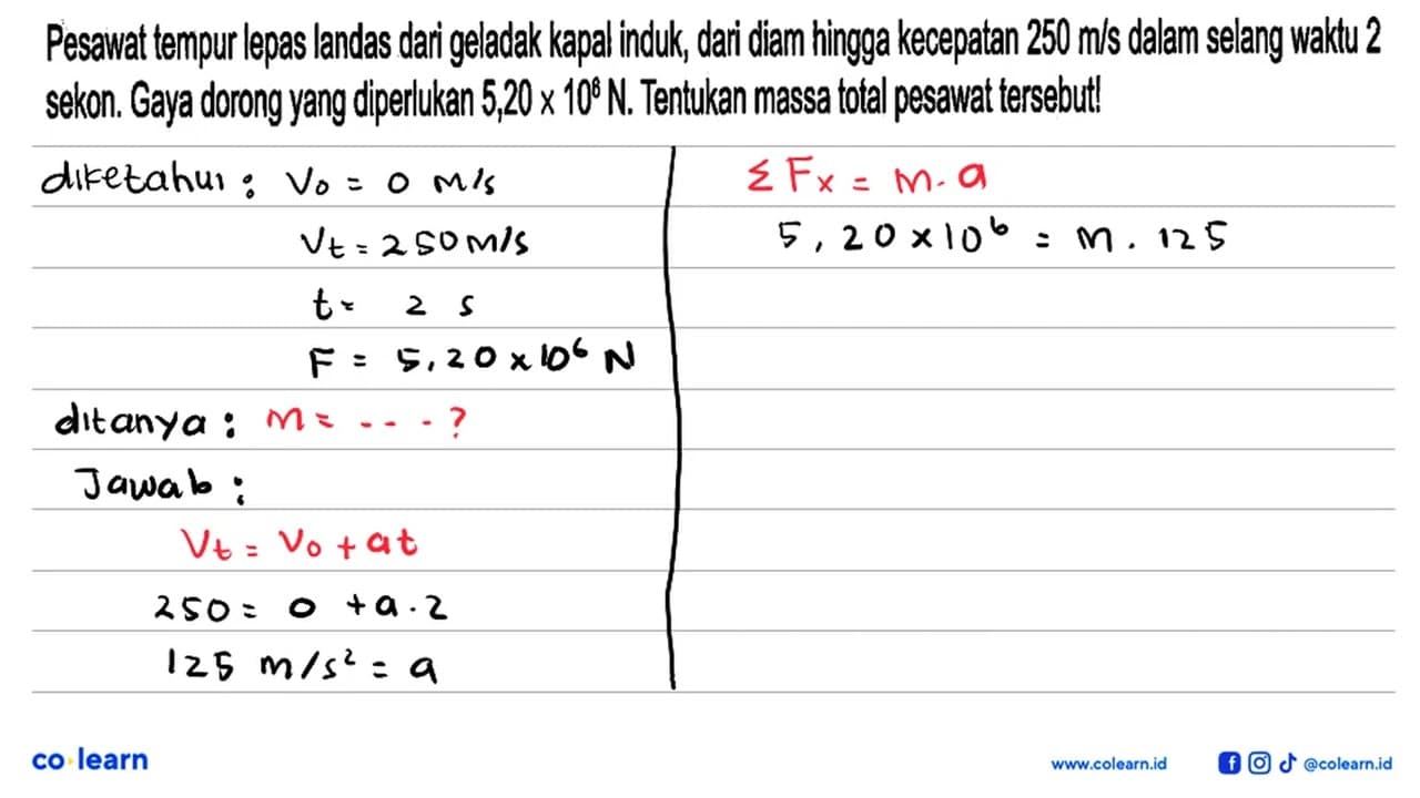 Pesawat tempur lepas landas dari geladak kapal induk, dari