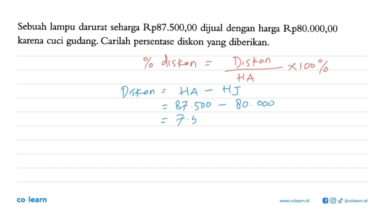 Sebuah lampu darurat seharga Rp 87.500,00 dijual dengan