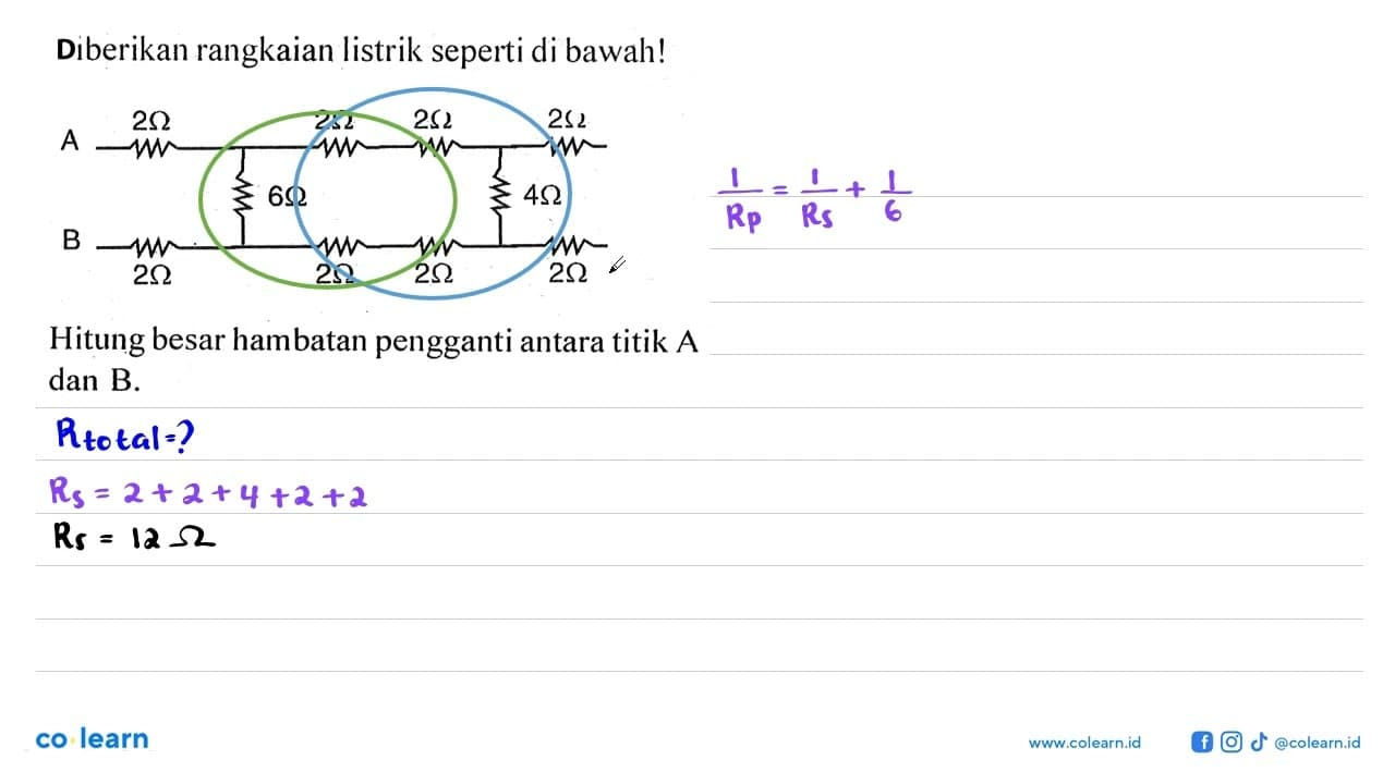 Diberikan rangkaian listrik seperti di bawah! 2 Ohm 2 Ohm 2