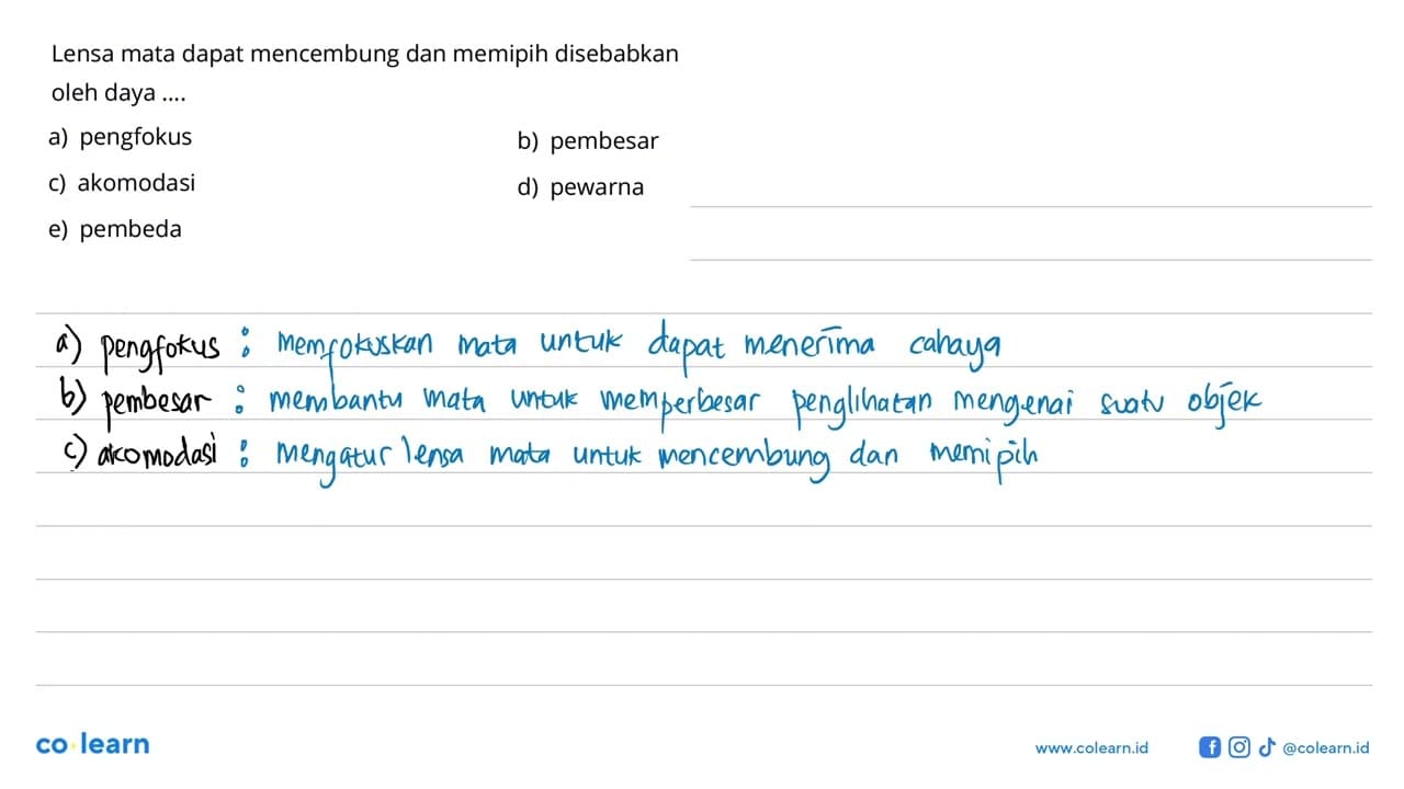 Lensa mata dapat mencembung dan memipih disebabkan oleh