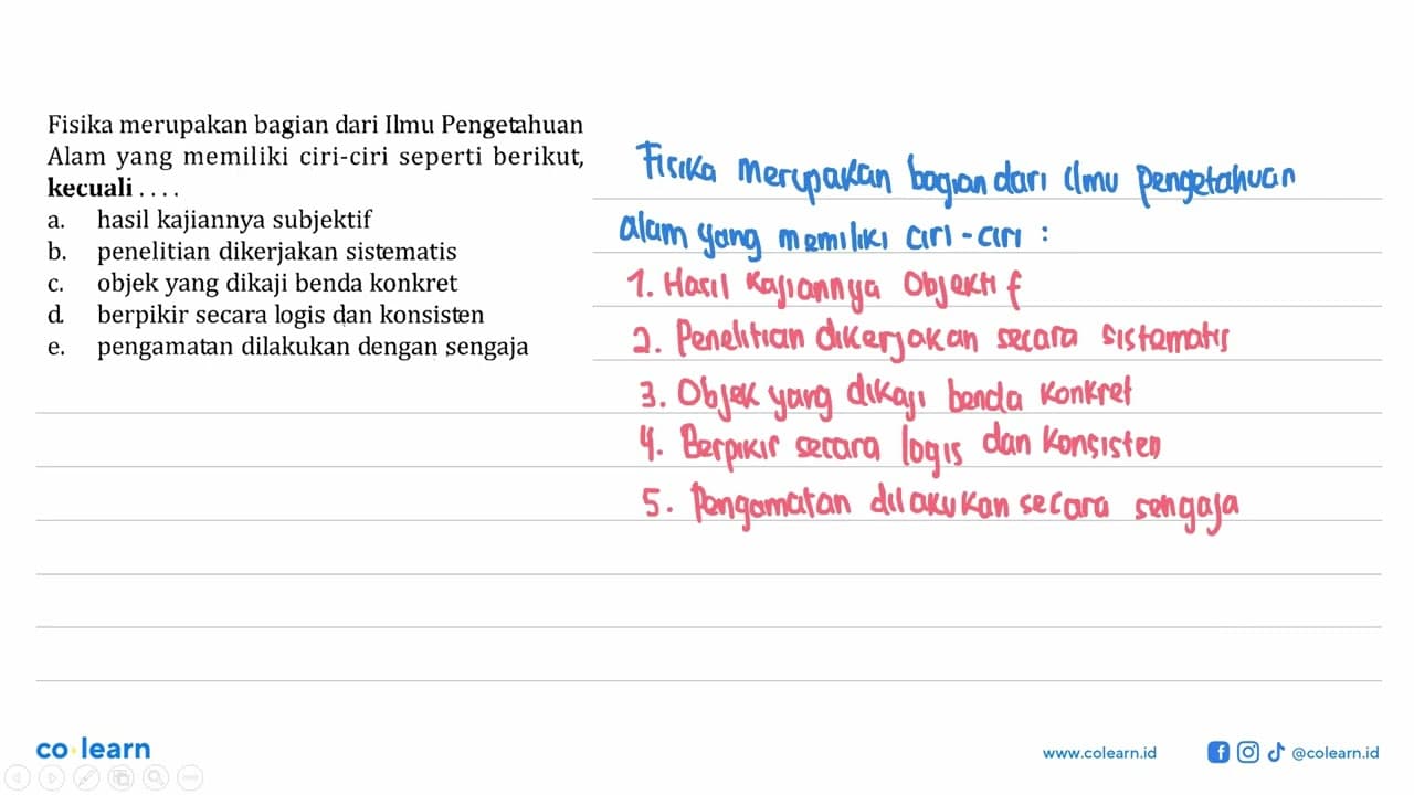 Fisika merupakan bagian dari Ilmu Pengetahuan Alam yang