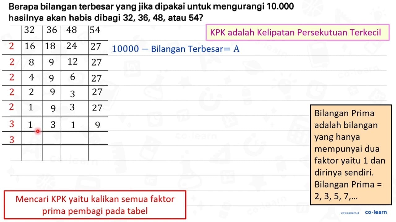 Berapa bilangan terbesar yang jika dipakai untuk mengurangi