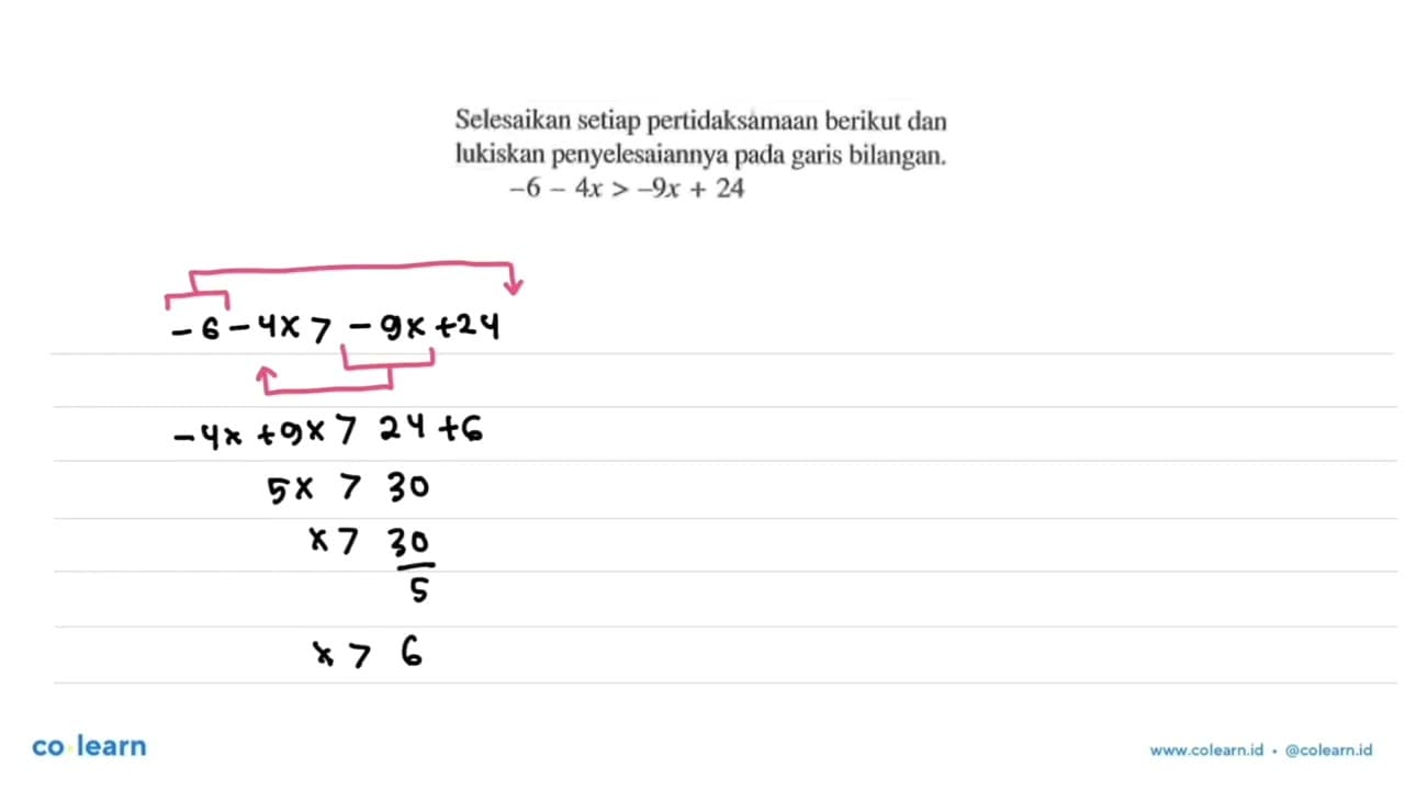 Selesaikan setiap pertidaksamaan berikut dan lukiskan