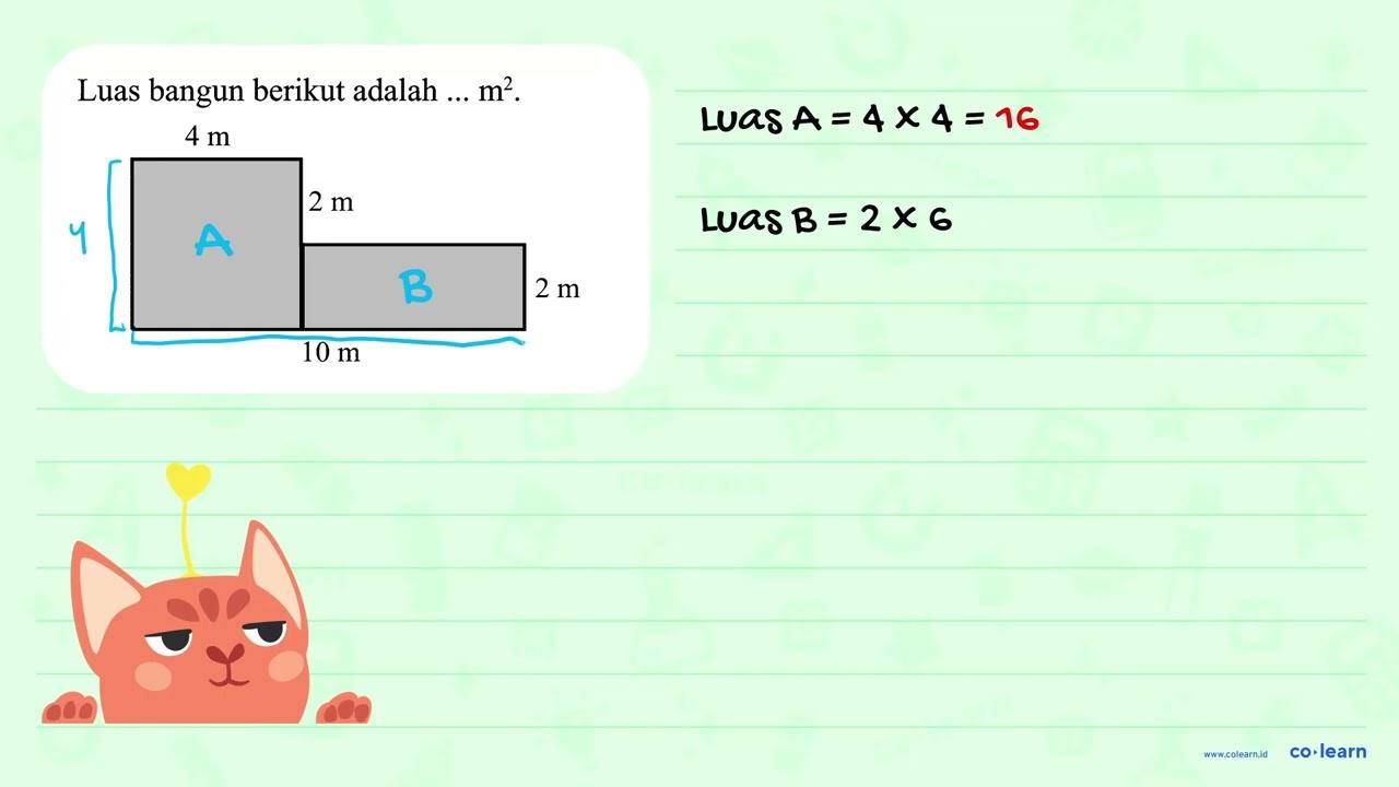 Luas bangun berikut adalah m^2 4 m 2 m 2 m 10 m