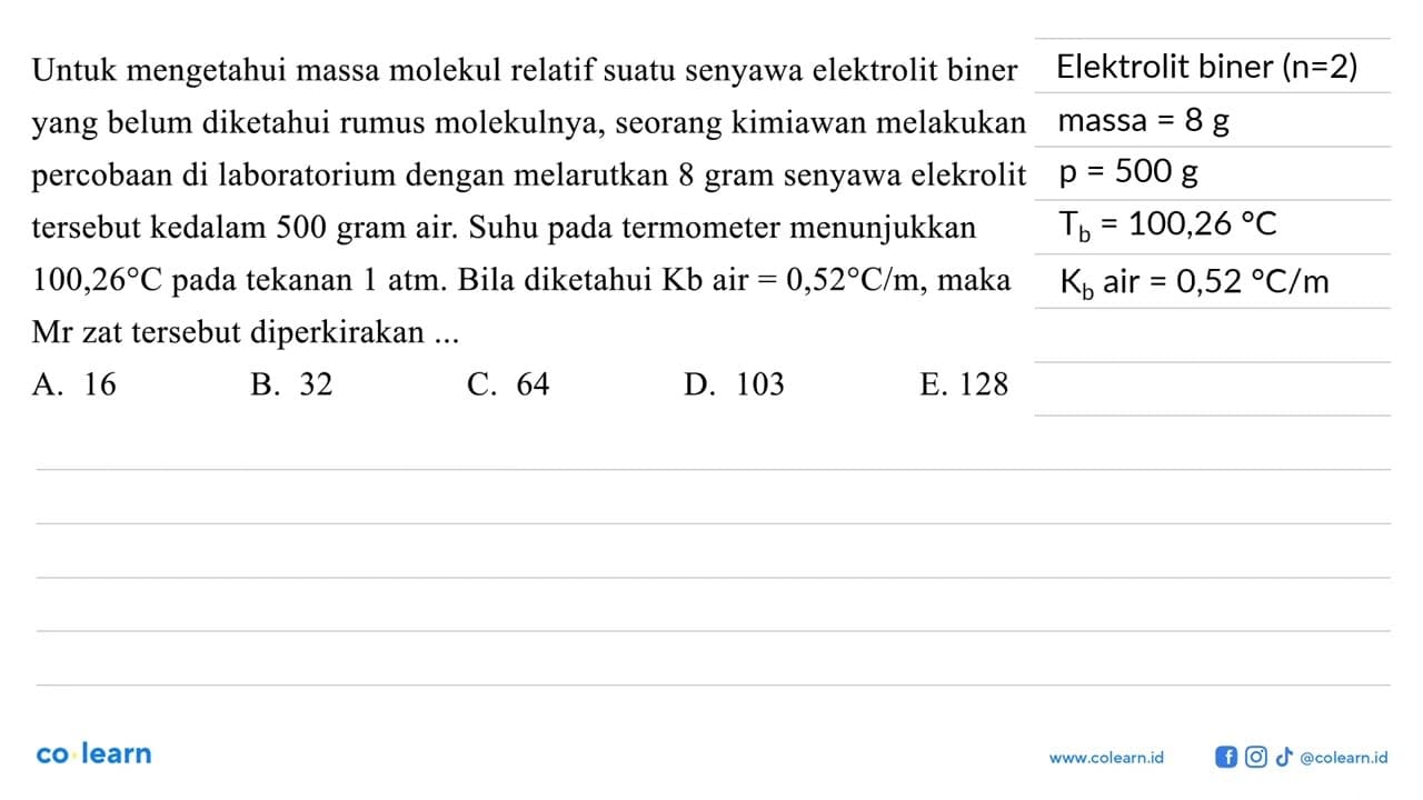 Untuk mengetahui massa molekul relatif suatu senyawa