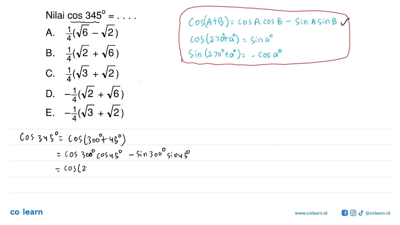 Nilai cos 345=