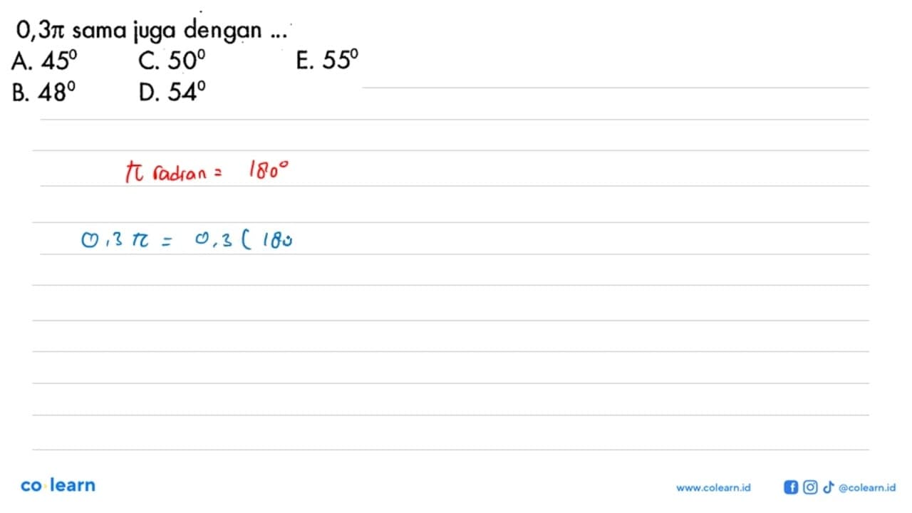 0,3 pi sama juga dengan ...