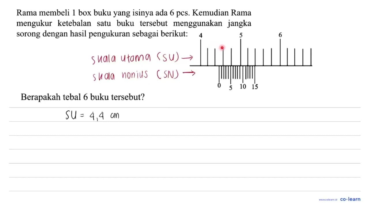 Rama membeli 1 box buku yang isinya ada 6 pcs. Kemudian