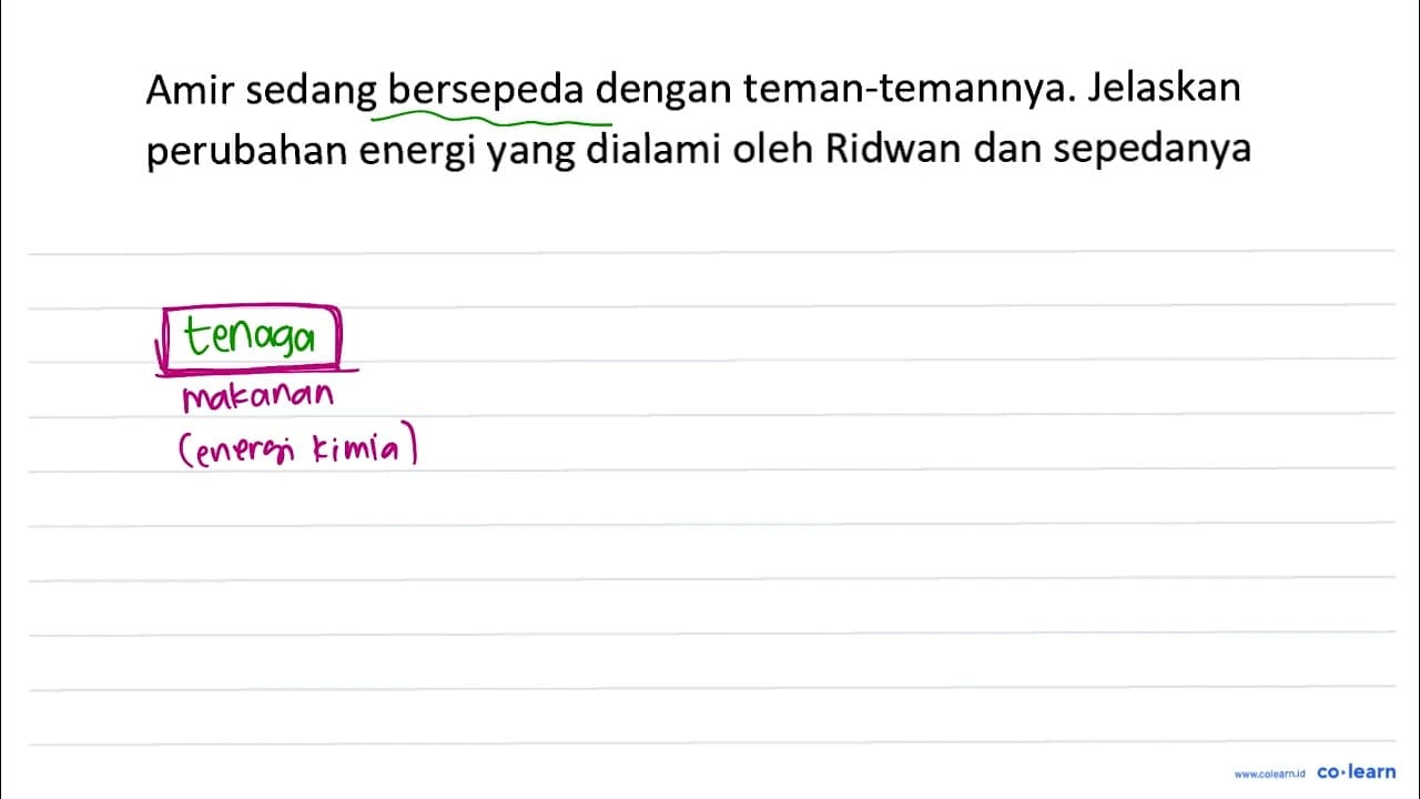 Amir sedang bersepeda dengan teman-temannya. Jelaskan