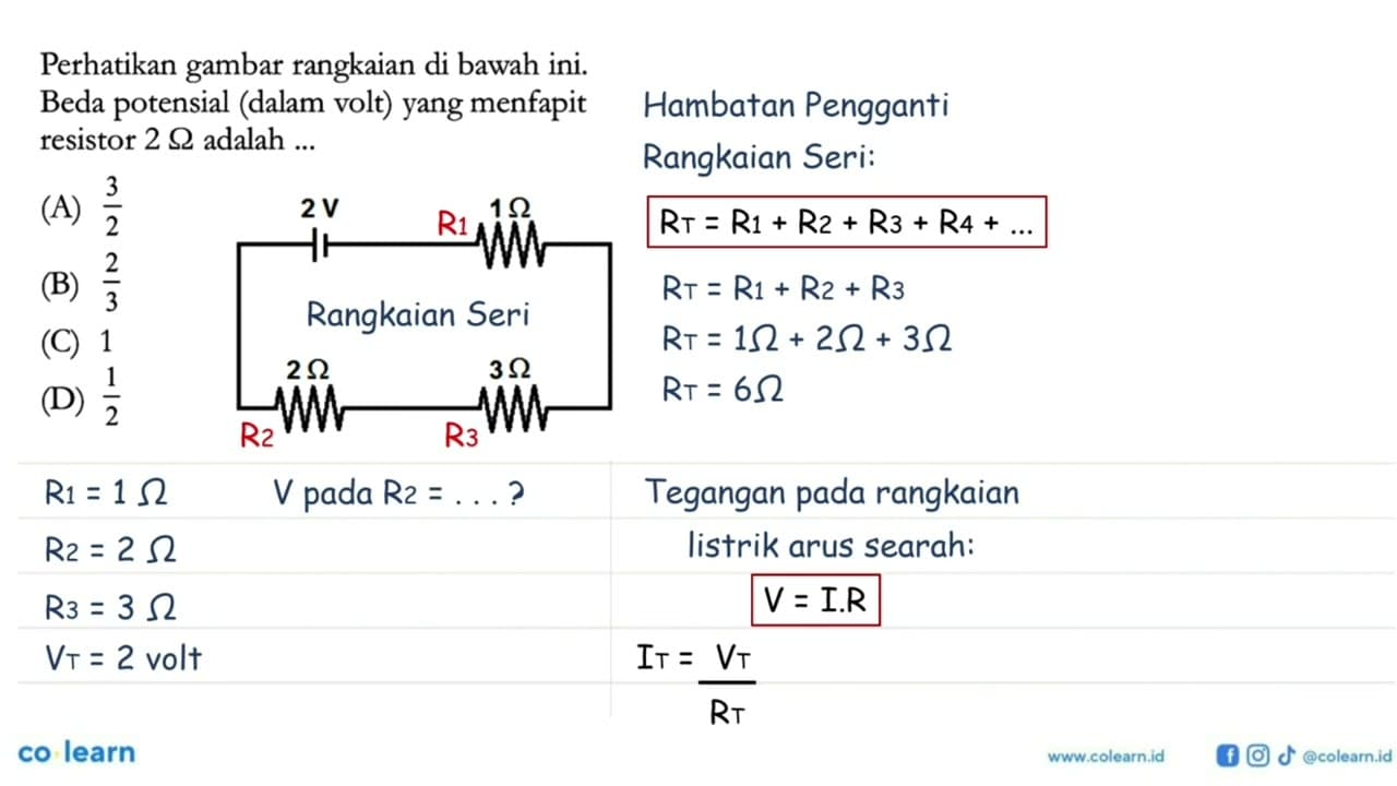 Perhatikan gambar rangkaian di bawah ini. Beda potensial