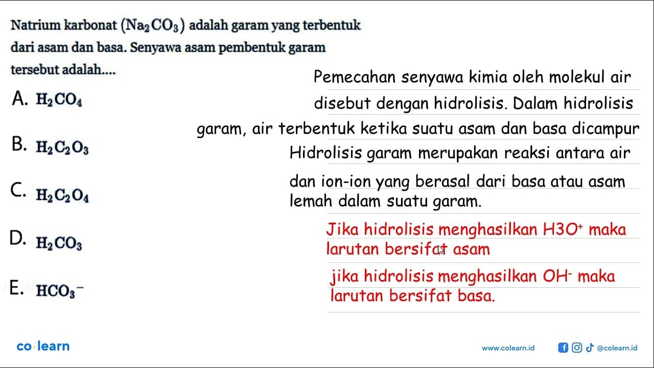 Natrium karbonat (Na2CO3) adalah garam yang terbentuk dari