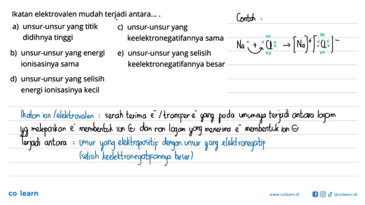 Ikatan elektrovalen mudah terjadi antara... .