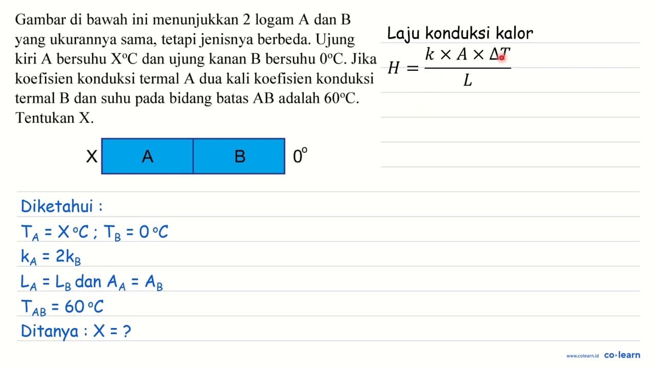 Gambar di bawah ini menunjukkan 2 logam A dan B yang