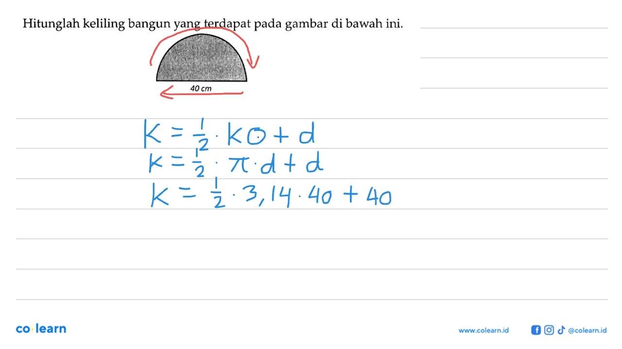 Hitunglah keliling bangun yang terdapat pada gambar di