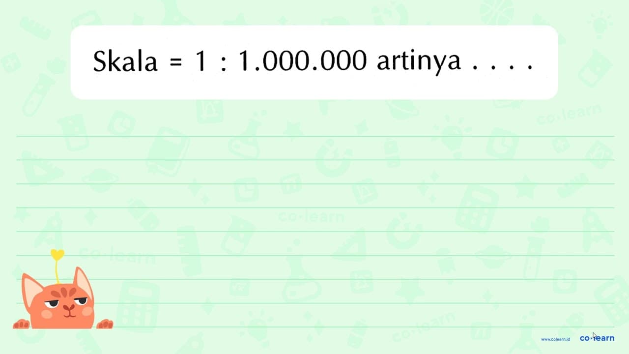 Skala 1 : 1.000.000 artinya =