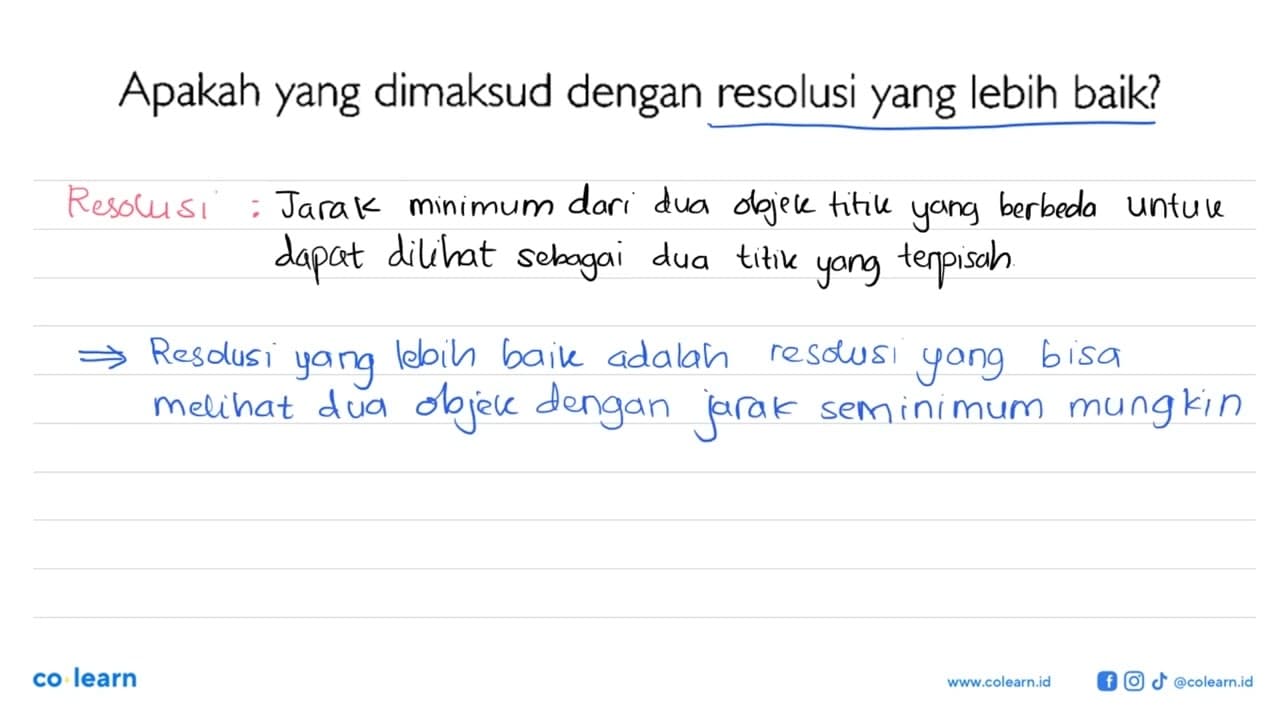 Apakah yang dimaksud dengan resolusi yang lebih baik?