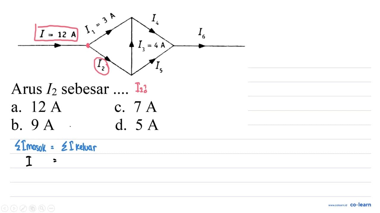 Arus I_(2) sebesar ....