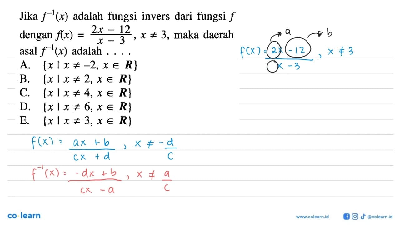 Jika f^-1(x) adalah fungsi invers dari fungsi f dengan