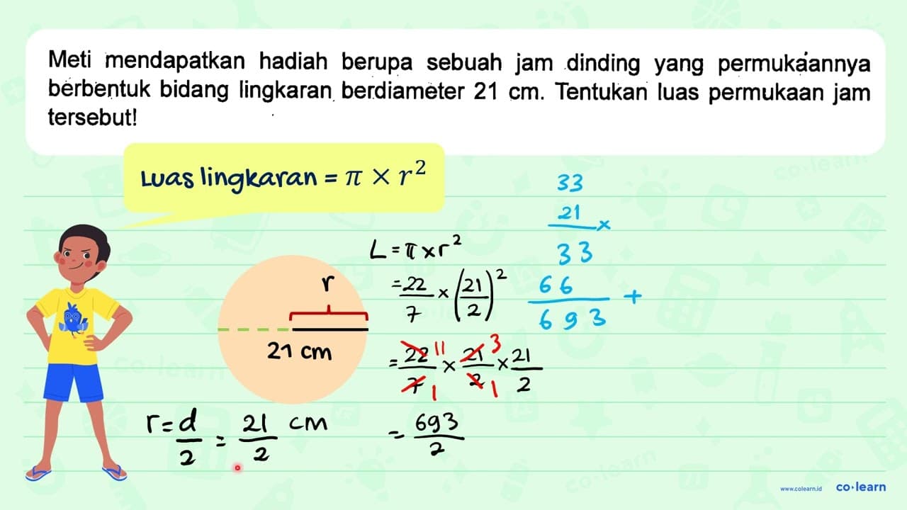 Meti mendapatkan hadiah berupa sebuah jam dinding yang