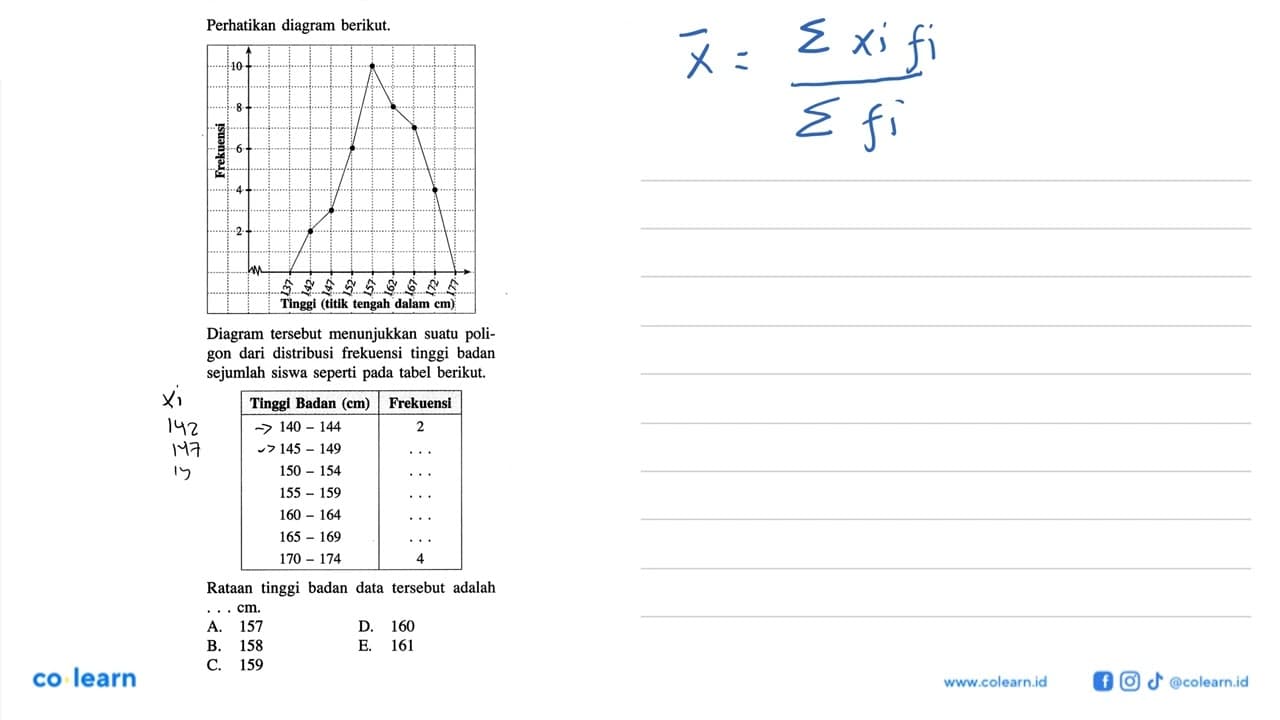 Perhatikan diagram berikut. Frekuensi 10 8 6 4 2 Tinggi