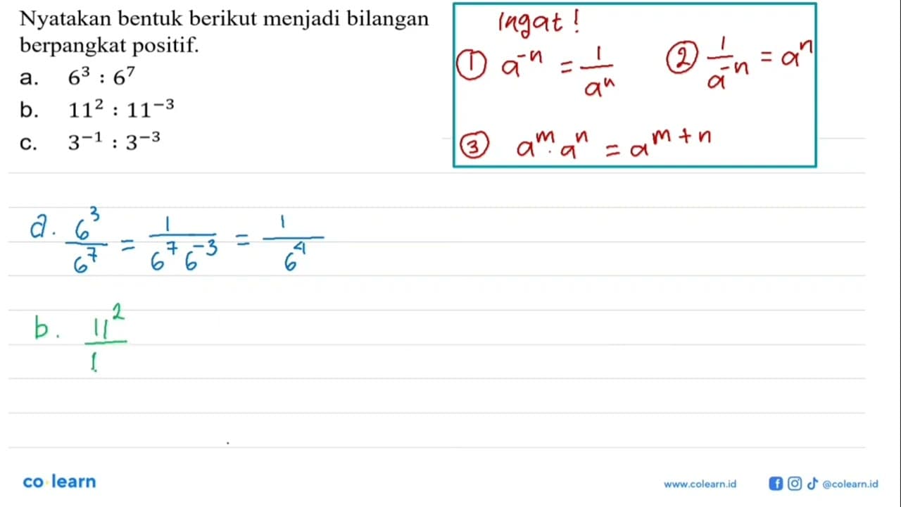 Nyatakan bentuk berikut menjadi bilangan berpangkat