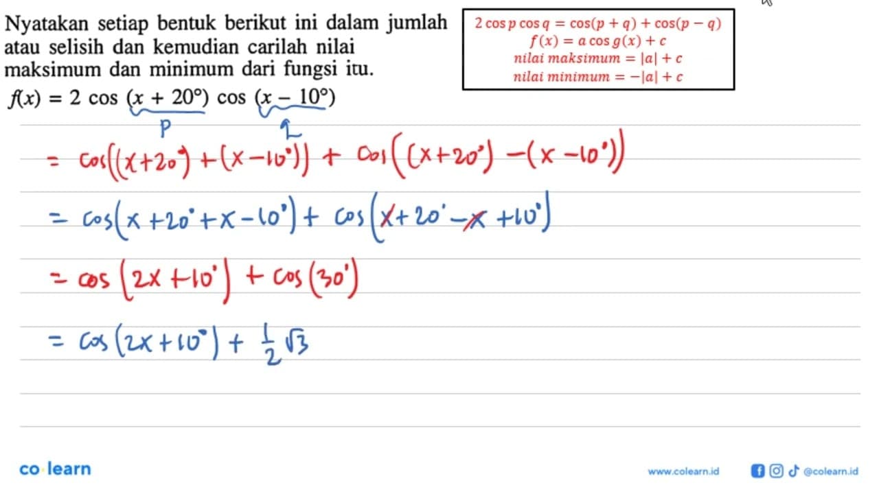 Nyatakan setiap bentuk berikut ini dalam jumlah atau