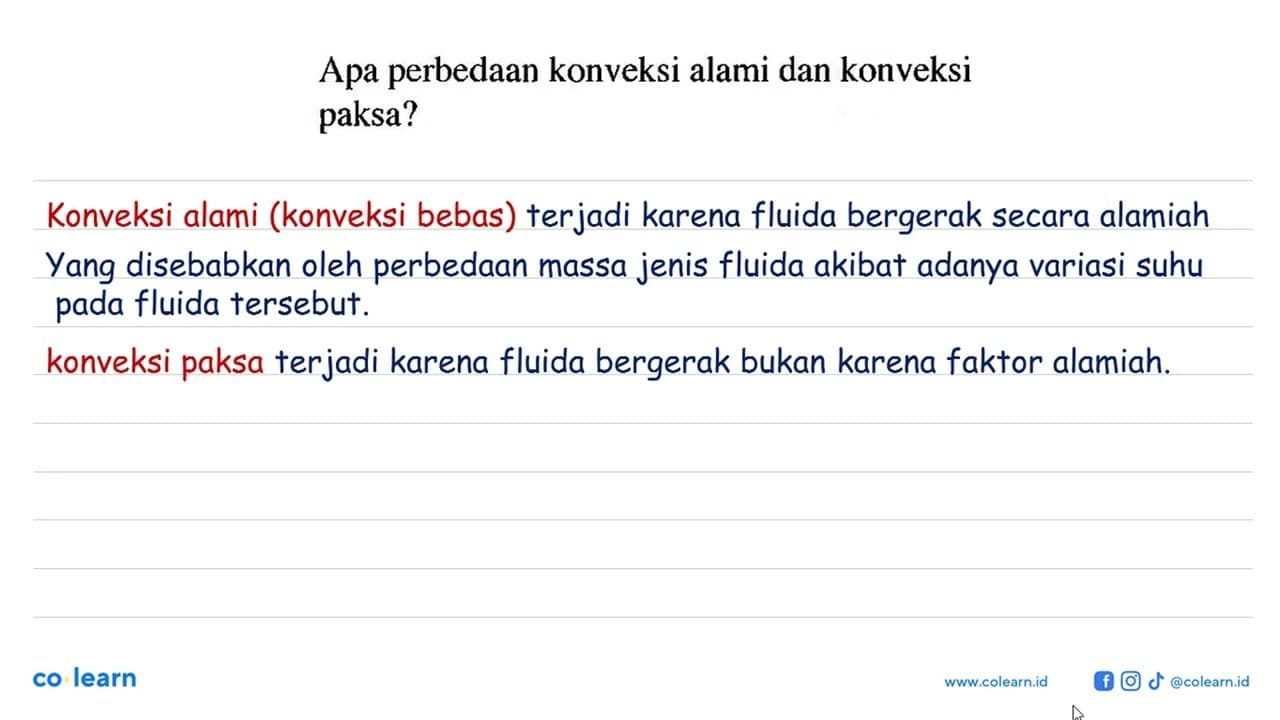 Apa perbedaan konveksi alami dan konveksi paksa?