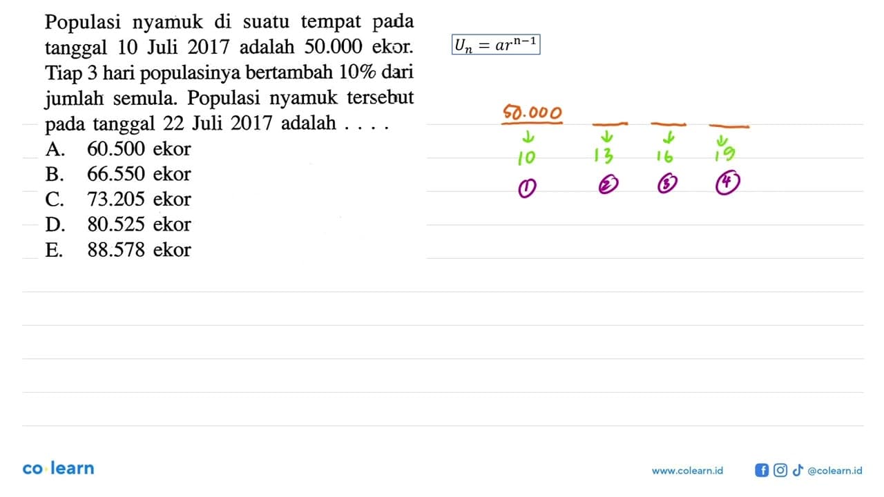 Populasi nyamuk di suatu tempat pada tanggal 10 Juli 2017