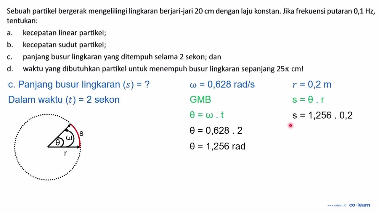 Sebuah partikel bergerak mengelilingi lingkaran